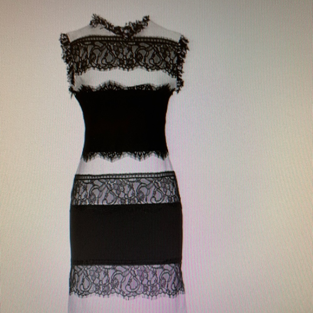 Twin-Set Black Strapless Lace Dress